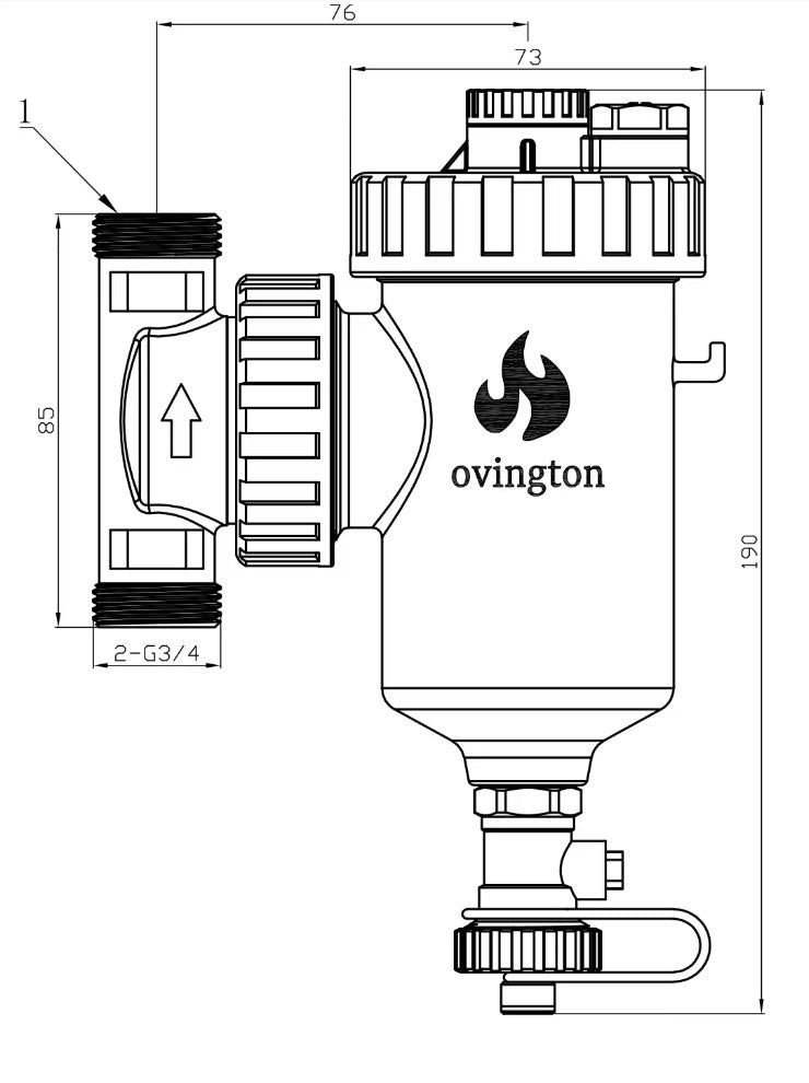 Central Heating Magnetic System Boiler Filter 22mm Valves