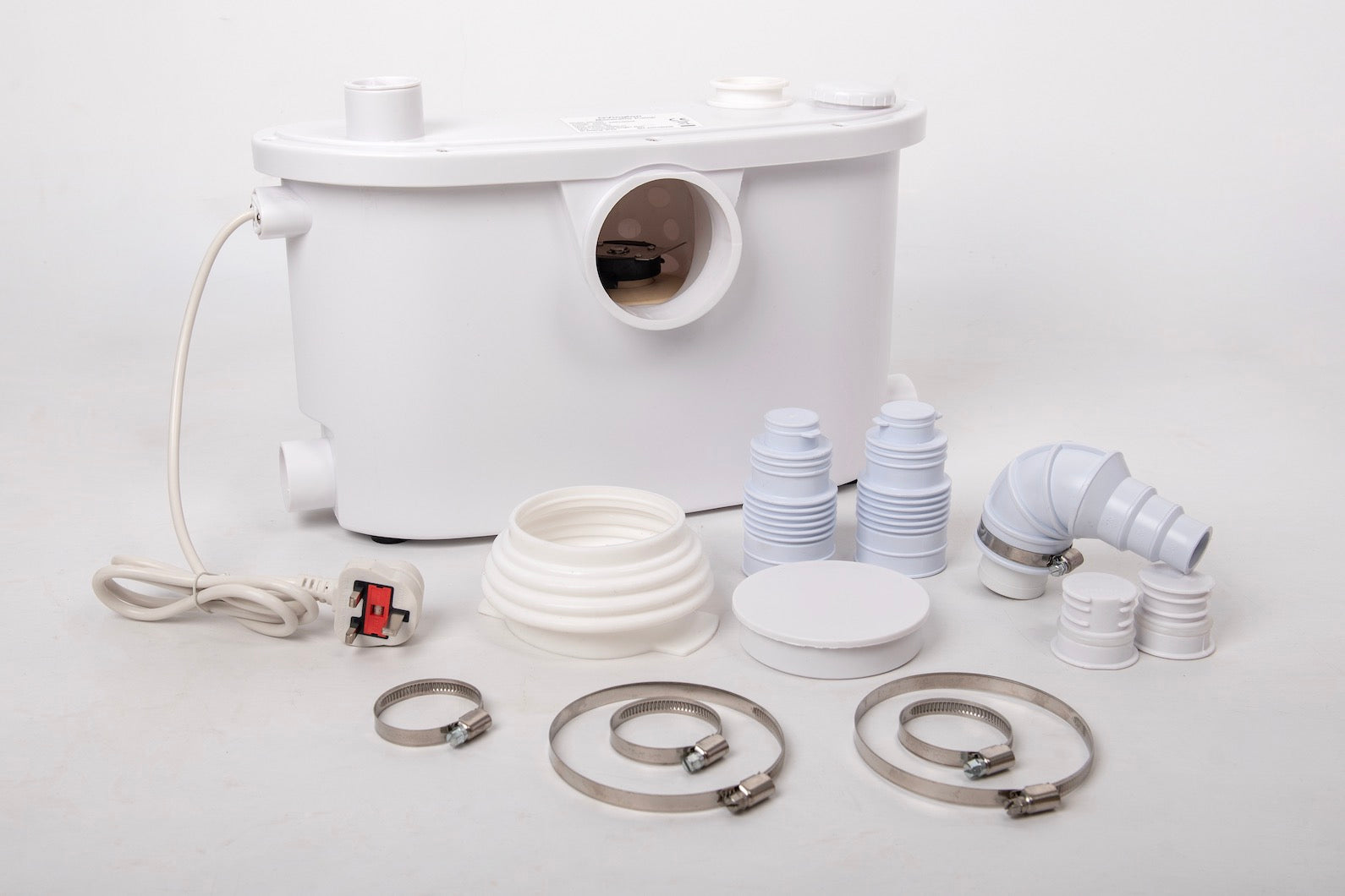 The Ovington Sanitary Slim Macerator Waste Pump System is a smart and convenient way to dispose of waste water from your bathroom fixtures. It can handle waste from toilets, basins, showers, and baths, and macerate it into fine particles that can be easily pumped into the main sewage line.